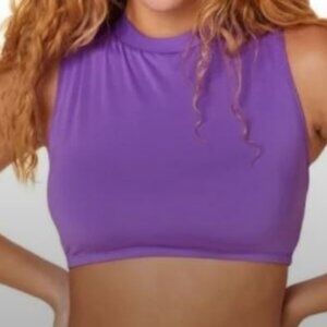 NWOT Andie Swim The Venice Purple Mock Neck Padded Bikini Top - sz M